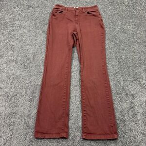 L.L. Bean Jeans Womens 6 Red Classic Fit Straight Stretch Medium Wash Denim City